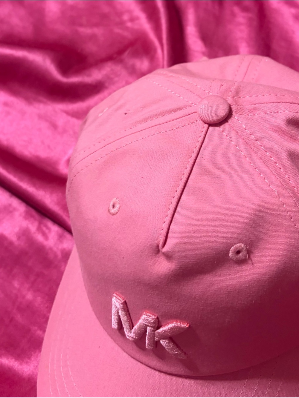 Michael Kors Pink MK Logo Baseball Cap - Picture 4 of 8